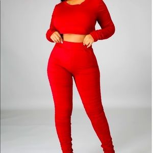 Two piece Stacked crop top set